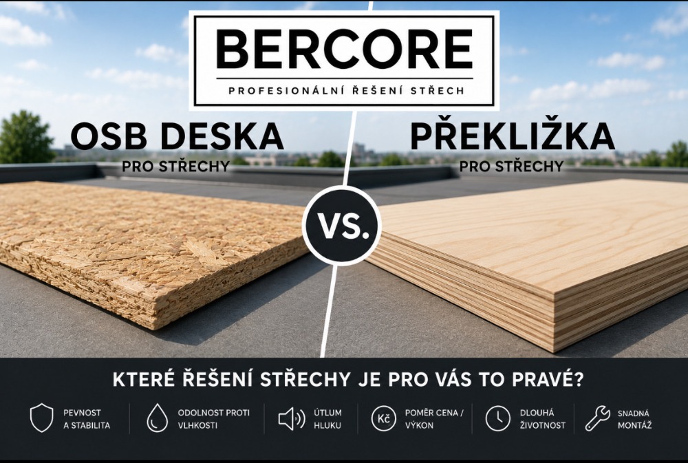 OSB deska vs. překližka: Co zvolit jako záklop pro plochou střechu?